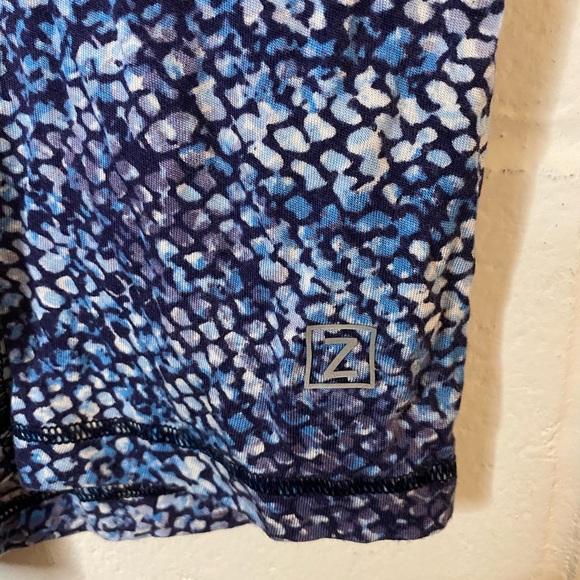 Zobha Women’s Blue Black Snakeskin Print Razorback Activewear Tank Top M - Picture 5 of 7